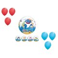 Loonballoon 16 Inch Clear Orbz Baby Shark Balloon Medium Shape Set 6x latex 96009